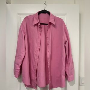 Oversized pink SHEIN Button down